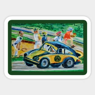 Vintage Porsche in Oil Pastels Sticker